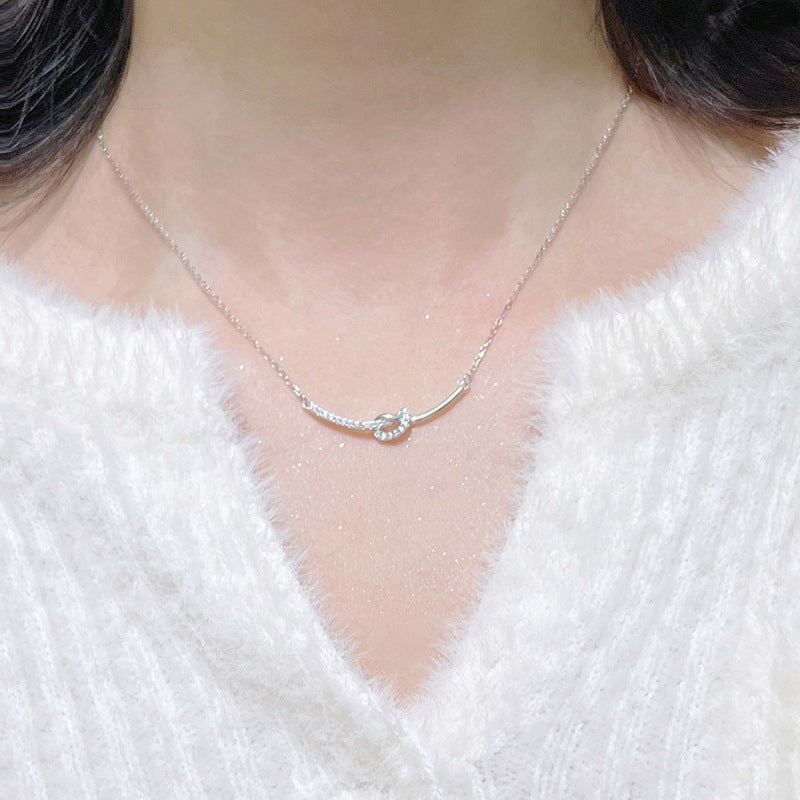Heart Shape Necklace In Simple Style For Women, Featuring 925 Sterling Silver Chain And Pendant