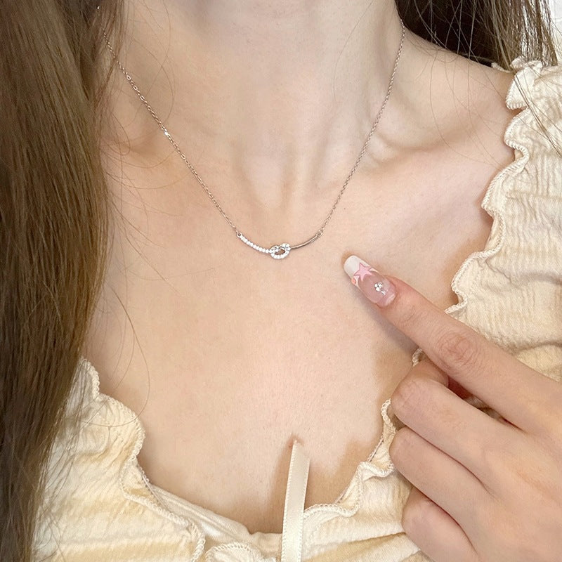Heart Shape Necklace In Simple Style For Women, Featuring 925 Sterling Silver Chain And Pendant