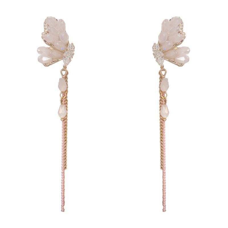 Handmade Butterfly Drop Earrings For Women With Copper Ear Pins And Real Gold Plated Crystal Inlay