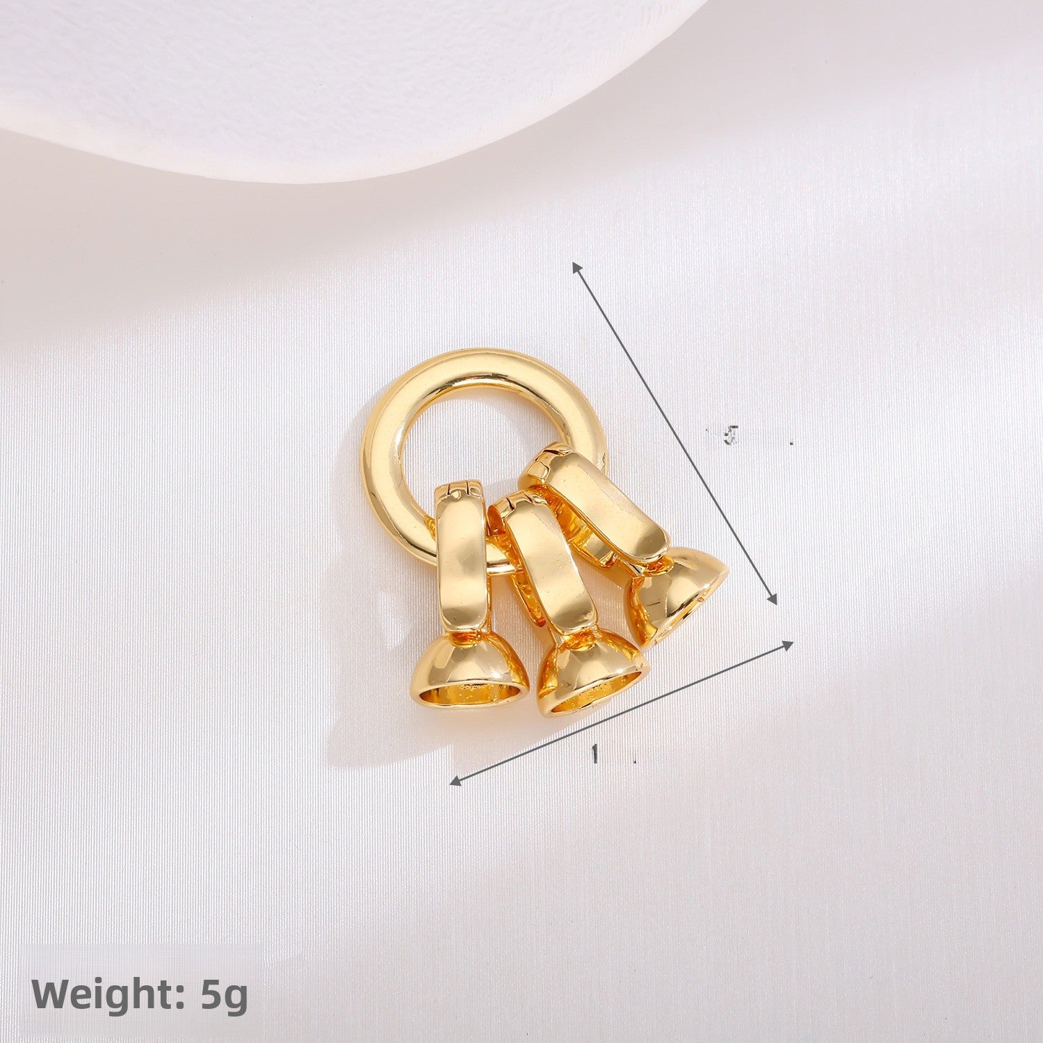 Circle Copper Jewelry Buckle With 18K Real Gold Plated Electroplated Finish In Gold For Commute Style Accessories