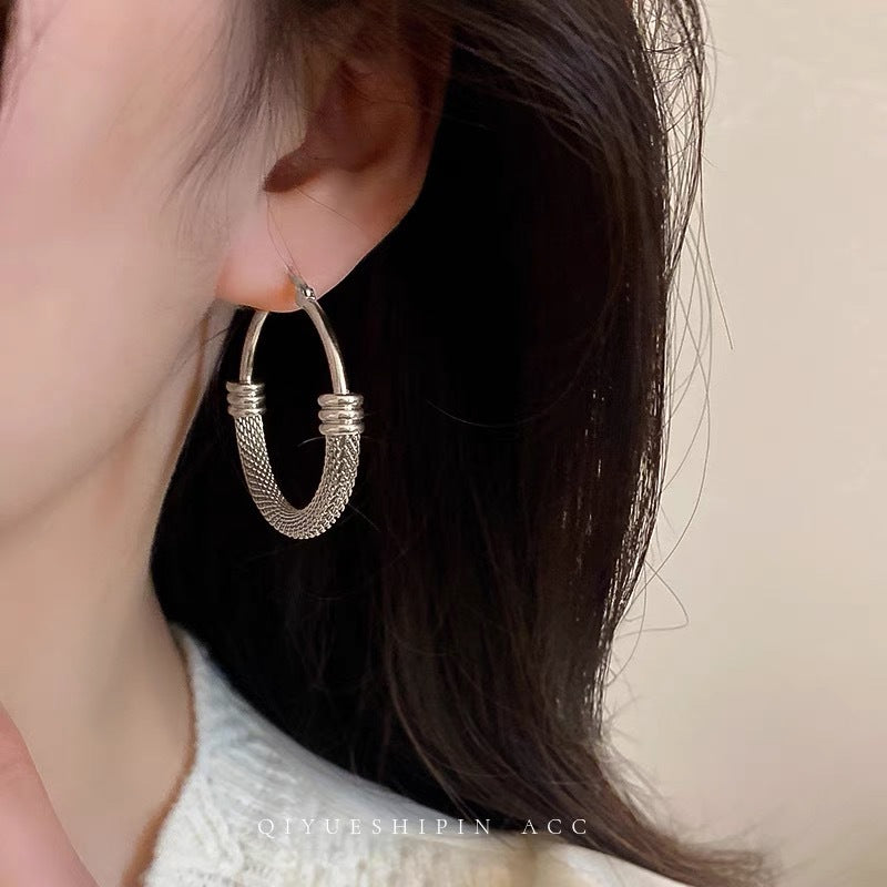 Gold Circle Earrings For Women Featuring Electroplated Finish With 304 Stainless Steel Ear Pins In Alloy
