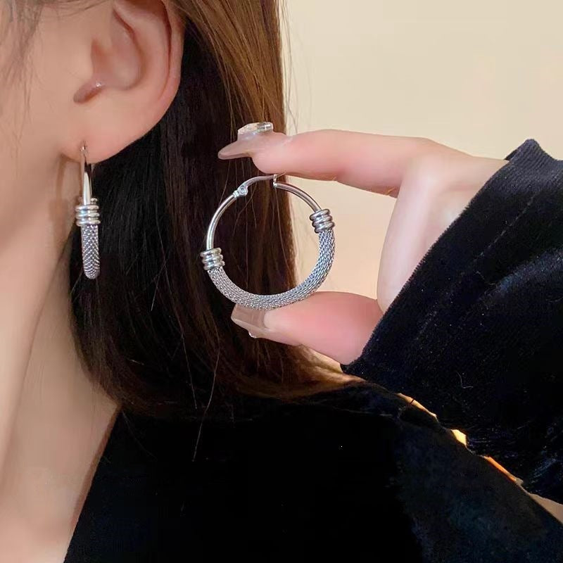 Gold Circle Earrings For Women Featuring Electroplated Finish With 304 Stainless Steel Ear Pins In Alloy