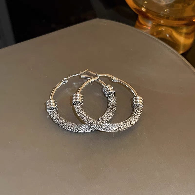 Gold Circle Earrings For Women Featuring Electroplated Finish With 304 Stainless Steel Ear Pins In Alloy