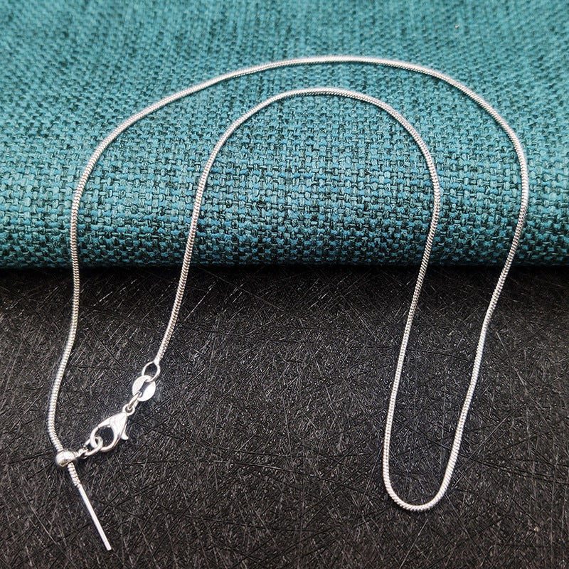 Simple Style Geometric Necklace For Women With Steel Color Copper Beading And Snake Chain
