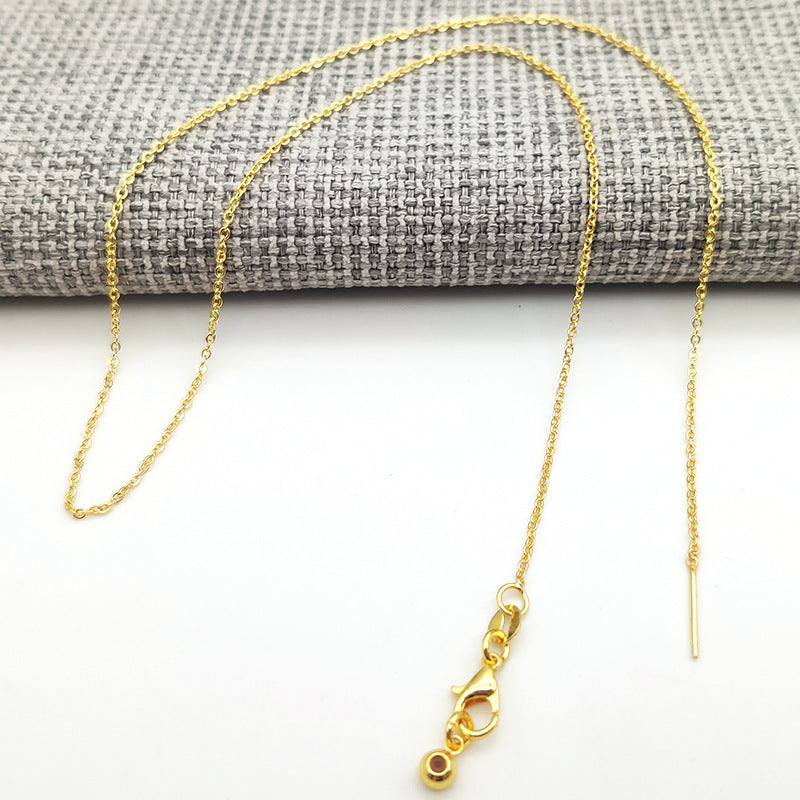Simple Style Geometric Necklace For Women With Steel Color Copper Beading And Snake Chain
