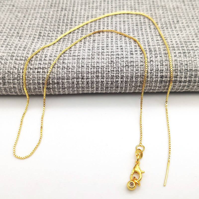 Simple Style Geometric Necklace For Women With Steel Color Copper Beading And Snake Chain
