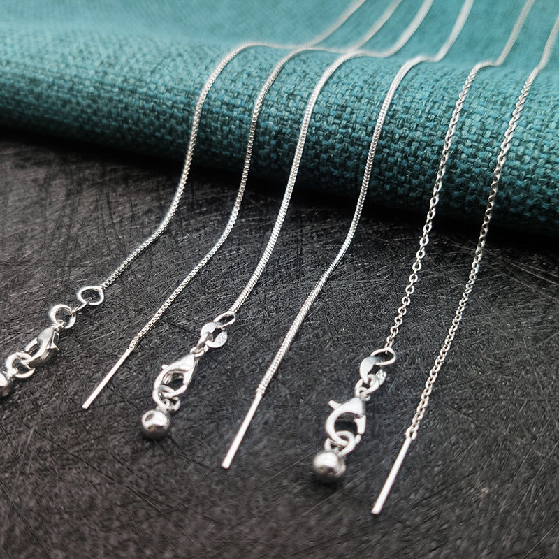 Simple Style Geometric Necklace For Women With Steel Color Copper Beading And Snake Chain