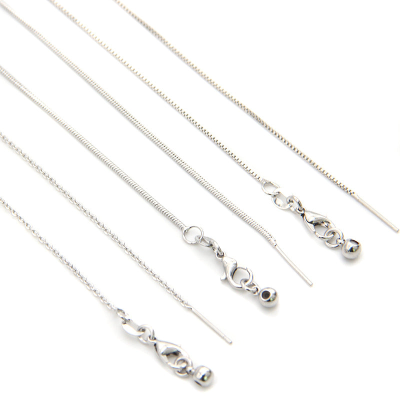 Simple Style Geometric Necklace For Women With Steel Color Copper Beading And Snake Chain