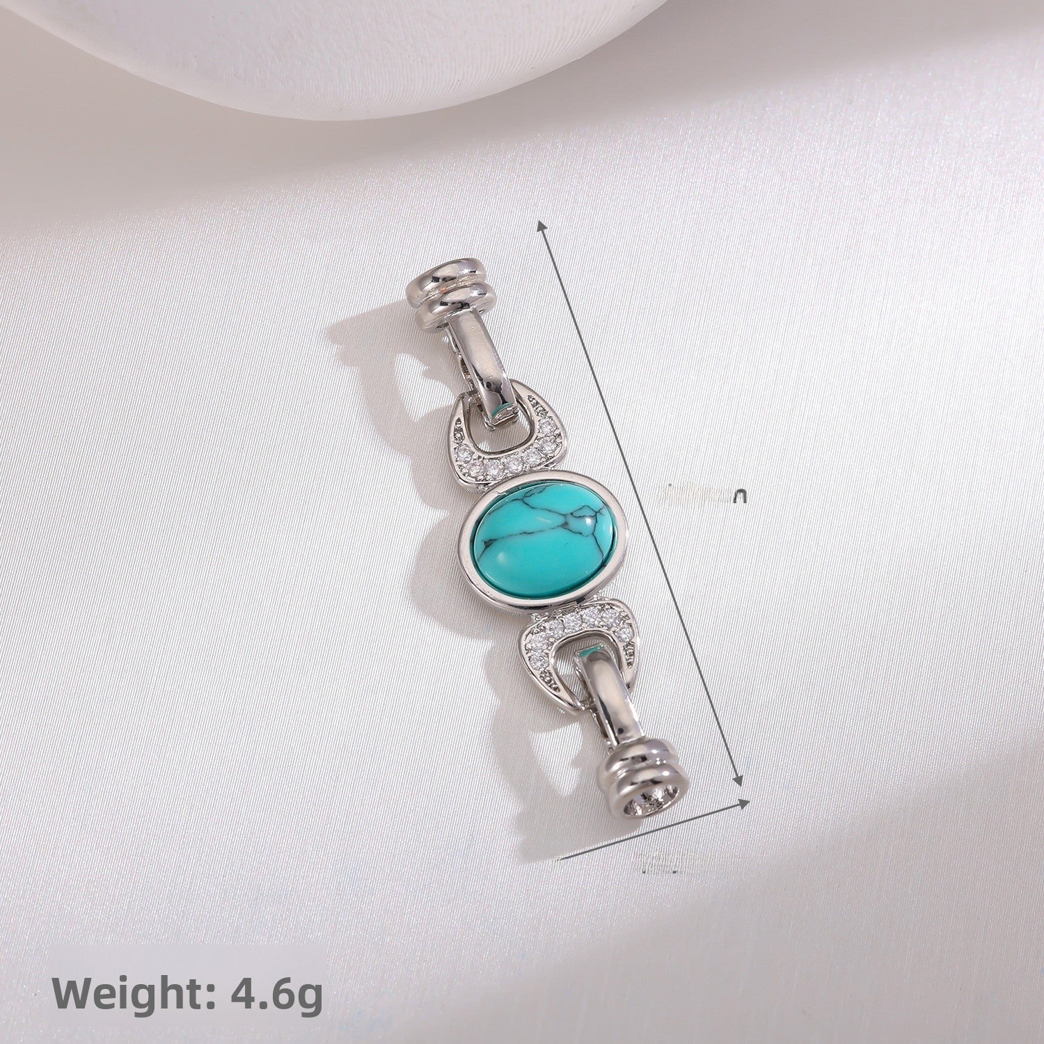 Copper Jewelry Buckle With Turquoise Inlay, Electroplated Gold Finish, Natural Material Jewelry Accessory