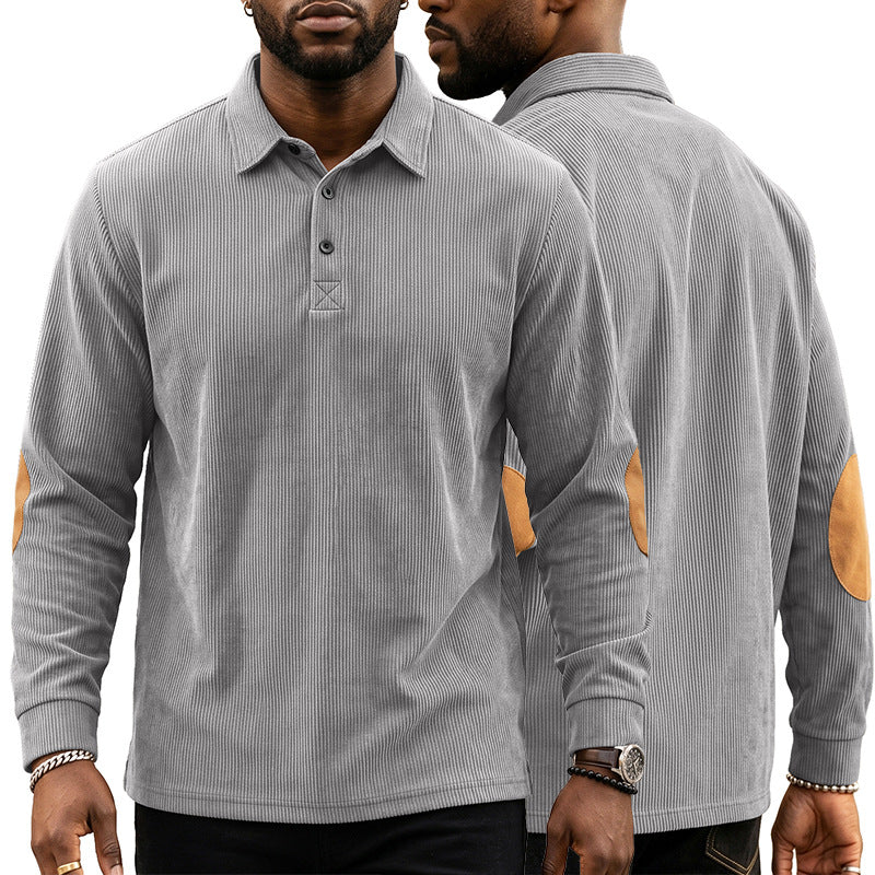 Men's Casual Light Grey Stripe Hoodie With Long Sleeve In Polyester Fabric