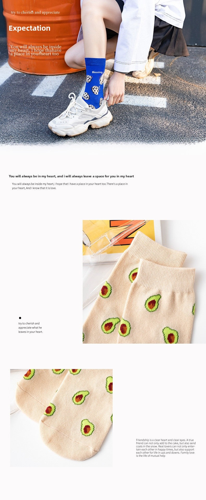 New Style Women's Cotton Fruit Pattern Socks, Breathable Sports And Casual Socks For All Seasons