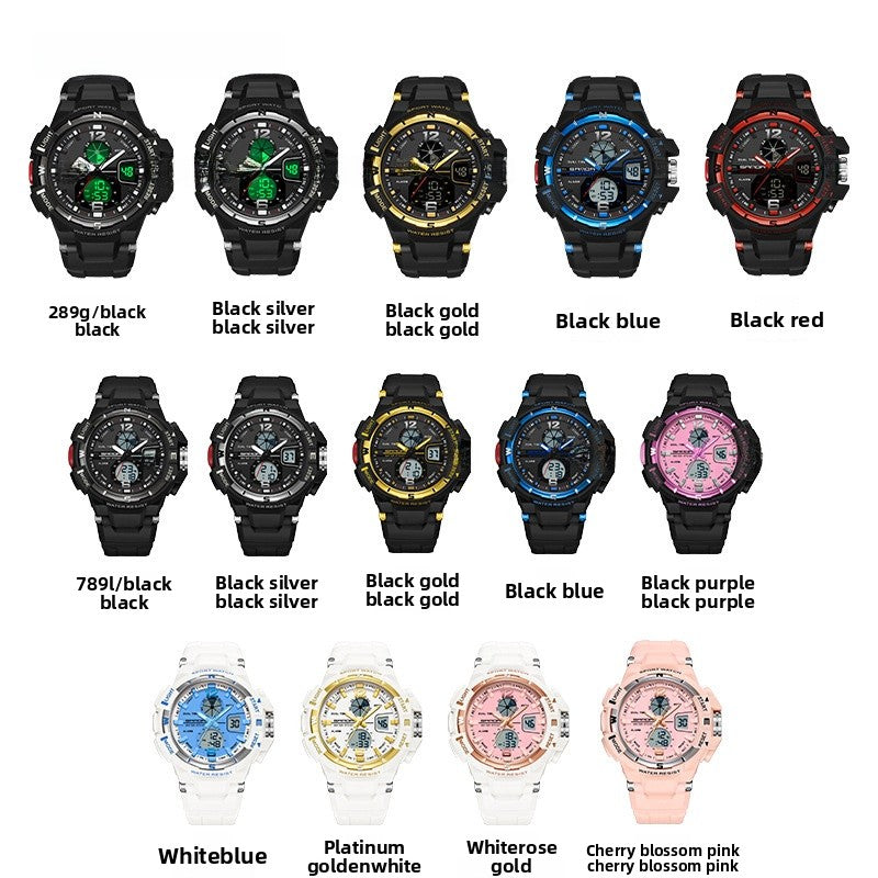 Couple Electronic Watch With Pointer Display, Round Dial, TPU Strap, And Durable ABS Case