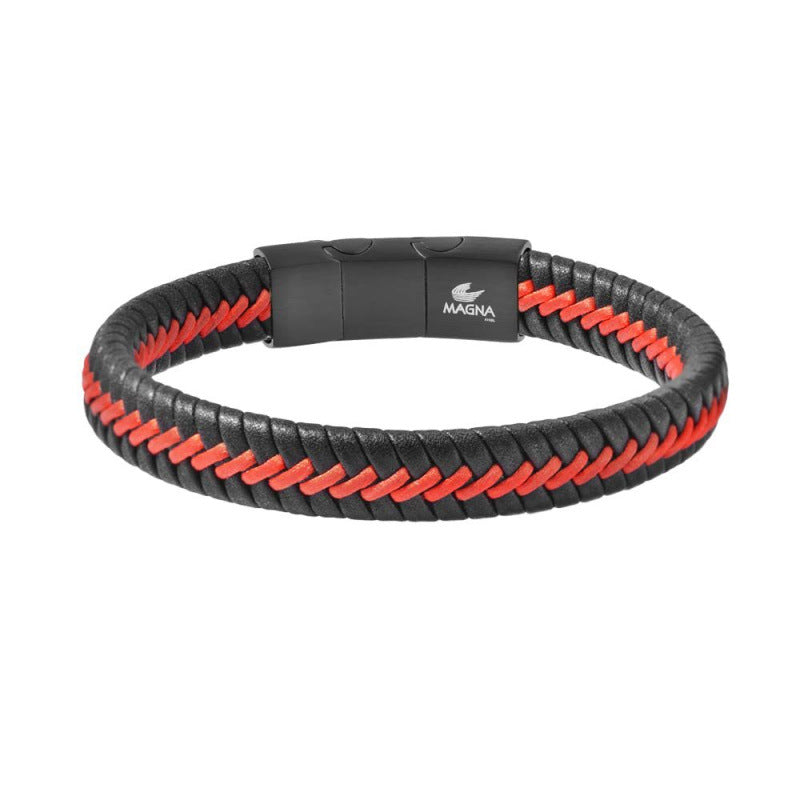 Men's Simple Style Irregular Blue Braid Bracelet Featuring Stainless Steel And Nylon Woven Chain