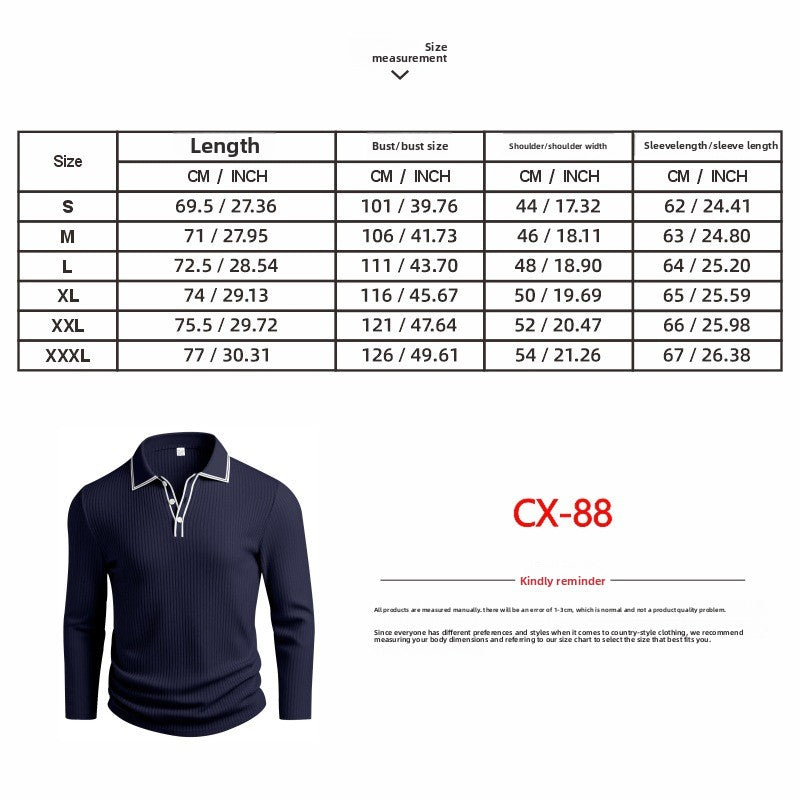 Men's Casual Stripe  With Long Sleeve In Dyed Black Polyester