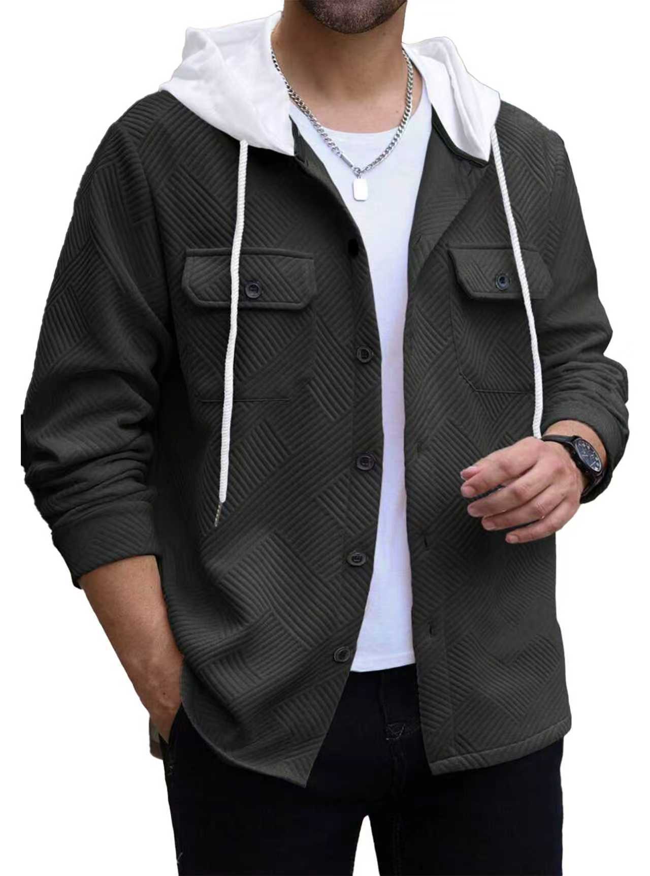 Color Block Casual Short Sleeve Hoodie In White Featuring Jacquard Polyester Fabric
