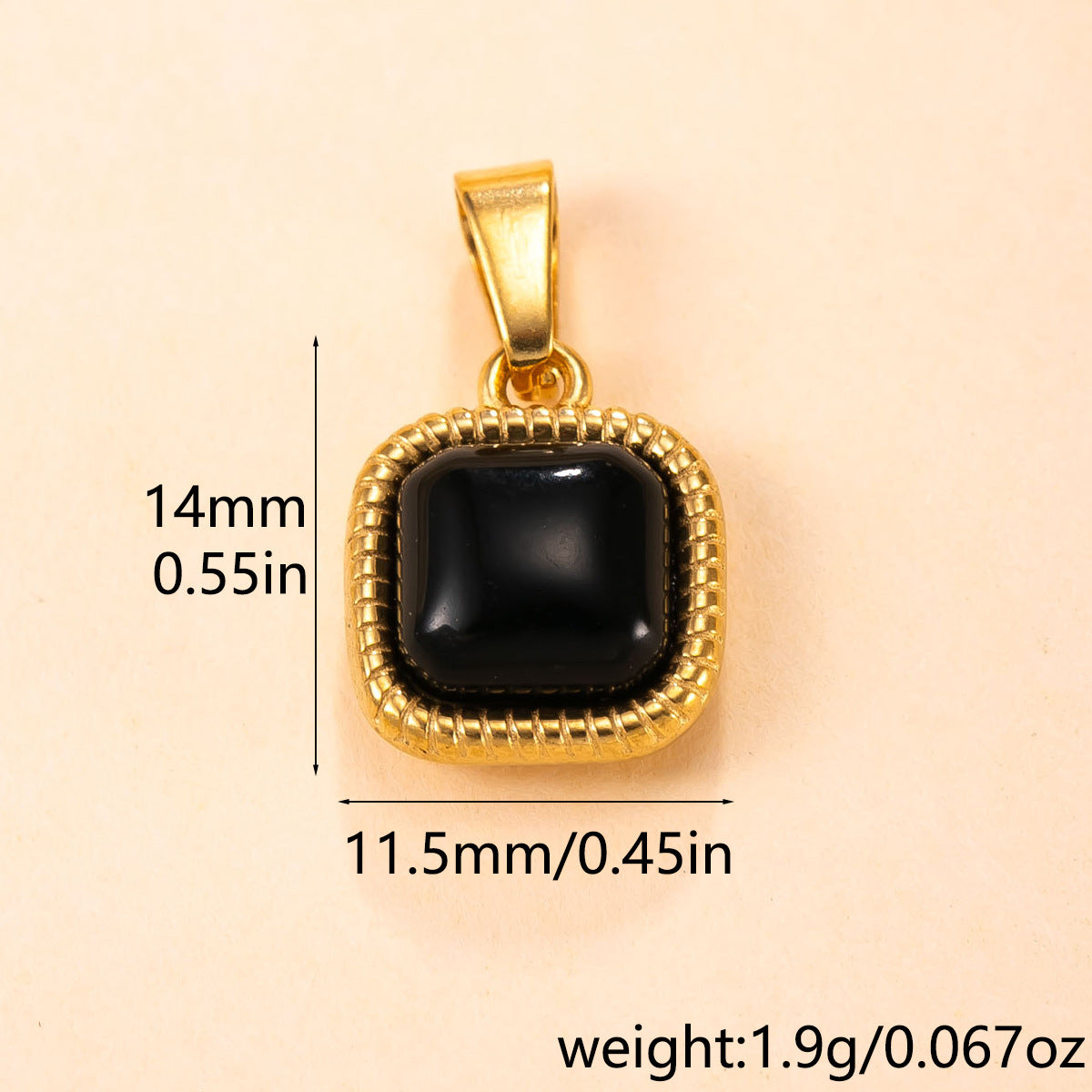 Geometric Tiger Eye Pendant For Women In Simple Style With PVD Coated Gold Plating Process