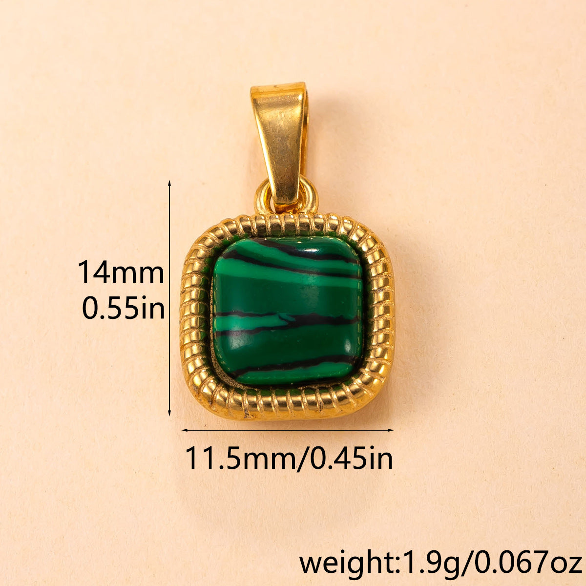 Geometric Tiger Eye Pendant For Women In Simple Style With PVD Coated Gold Plating Process