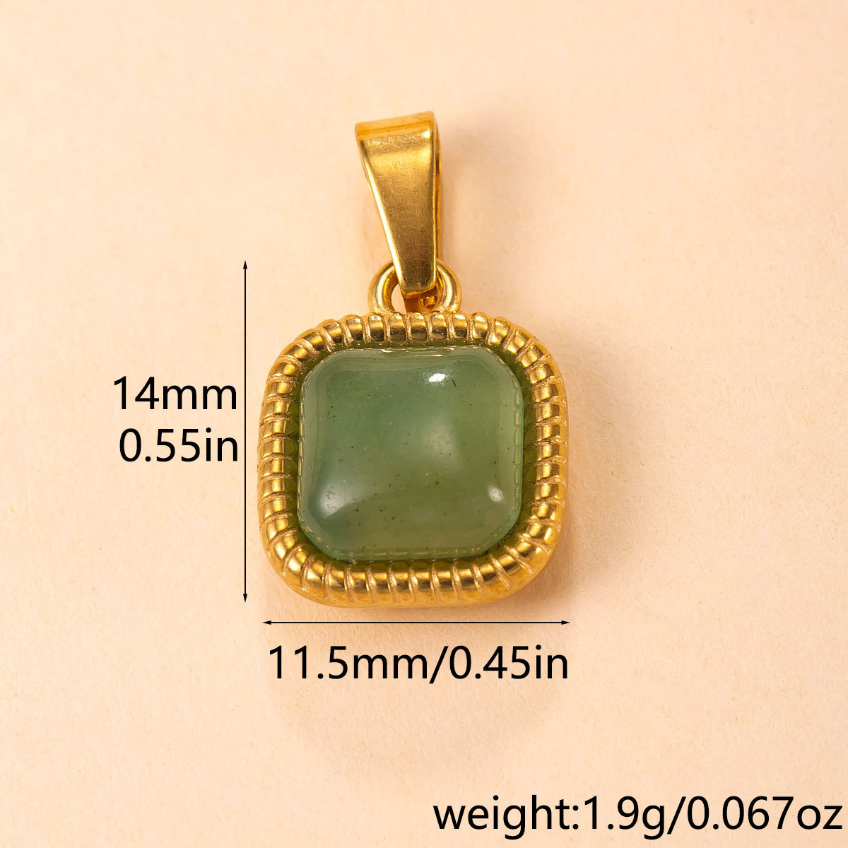 Geometric Tiger Eye Pendant For Women In Simple Style With PVD Coated Gold Plating Process