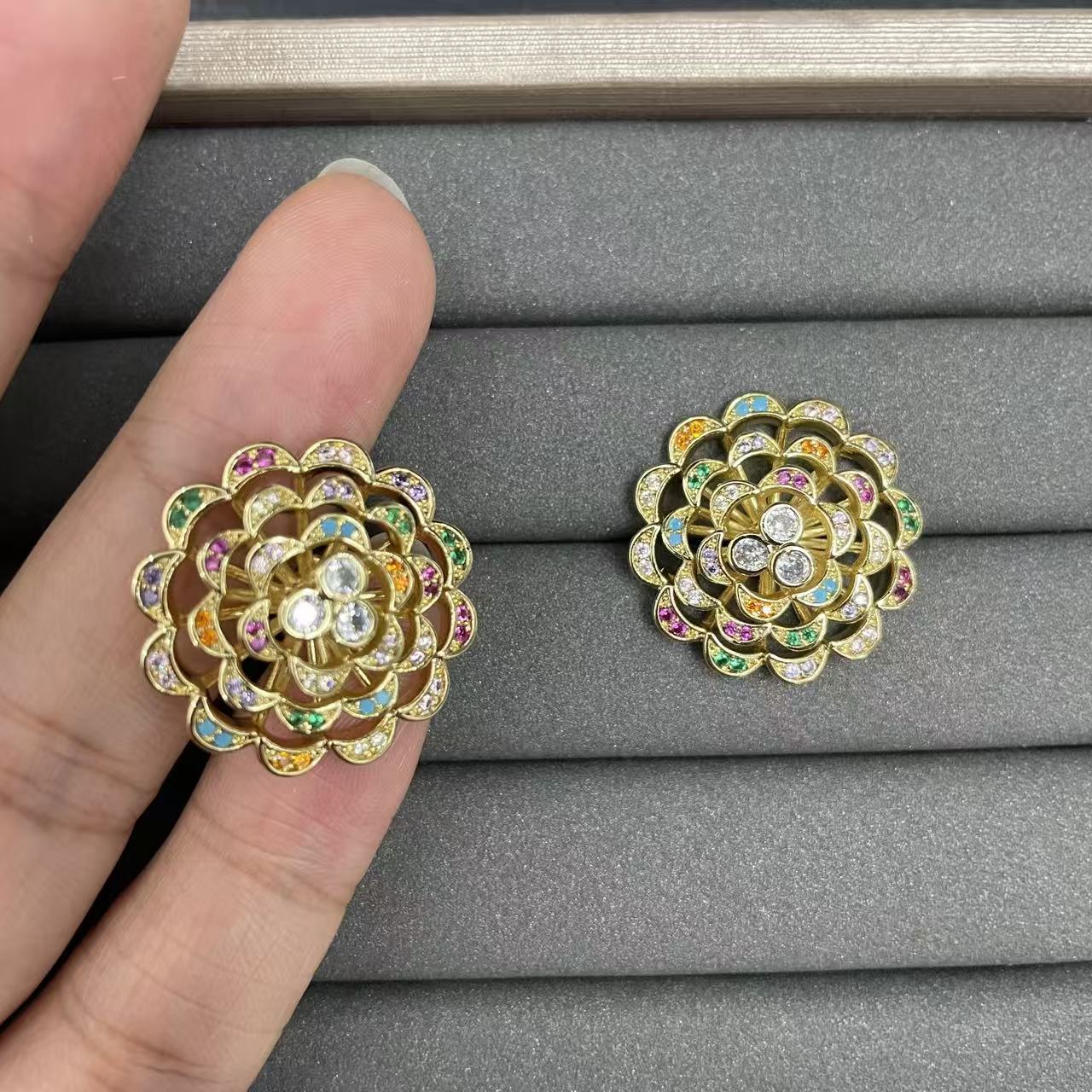 Blue Flowers Earrings For Women Featuring Copper With 925 Sterling Silver Posts In Sweet Style