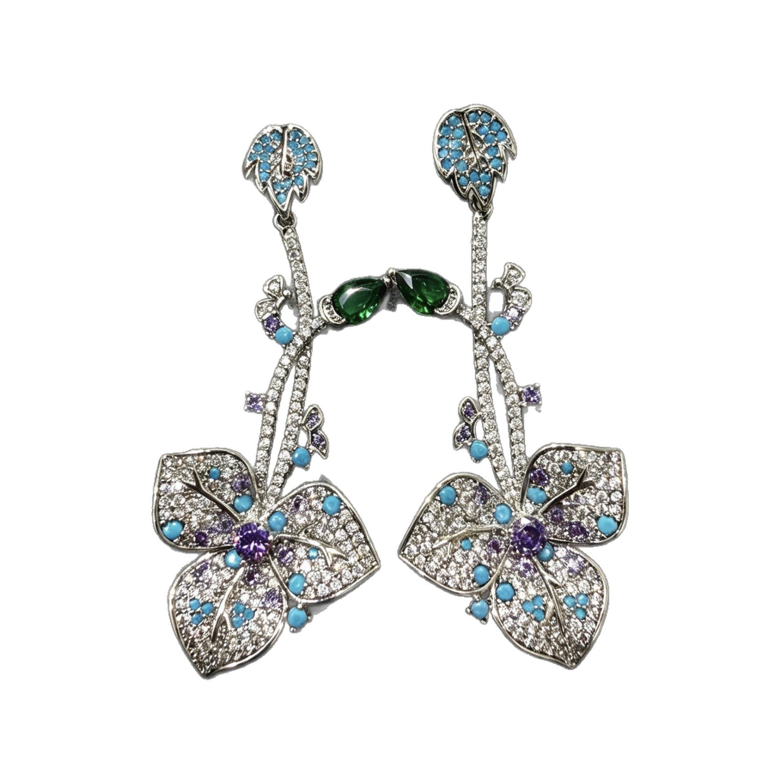 Lucky Heart Earrings For Women In Purple Copper With 925 Sterling Silver Ear Pins, Featuring Sweet Style