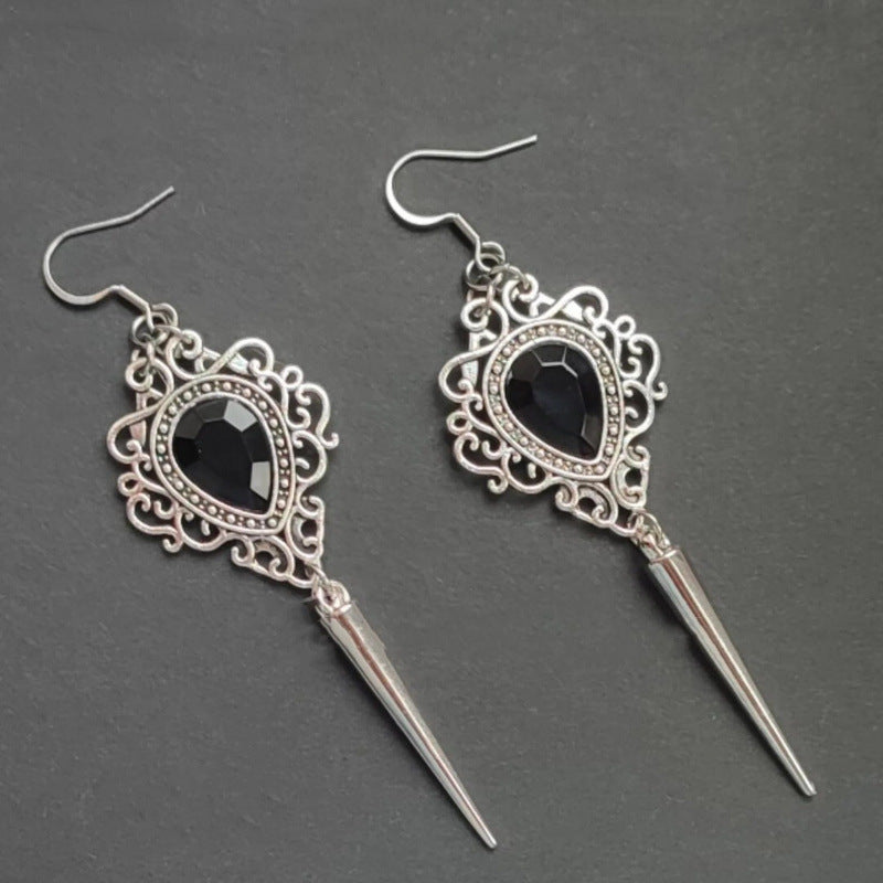 Blood Stains Earrings For Women In Red Featuring Copper Ear Pins With Gothic Style