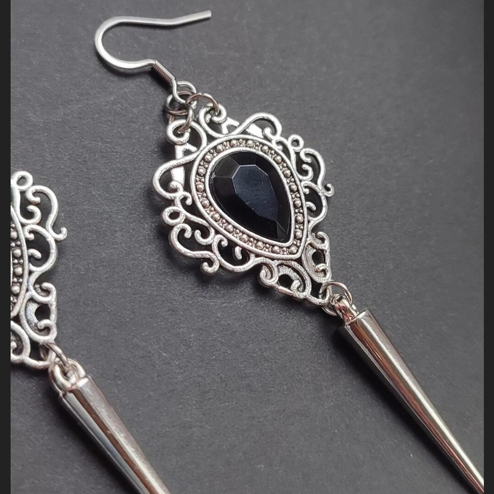 Blood Stains Earrings For Women In Red Featuring Copper Ear Pins With Gothic Style