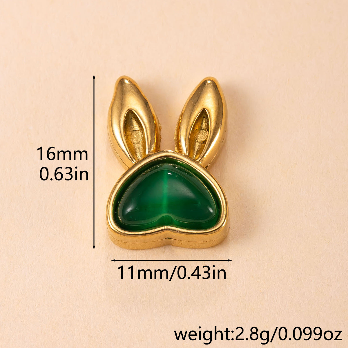 Cute Rabbit Pendant For Women In 304 Stainless Steel With Blue Cat's Eye Stone Inlay