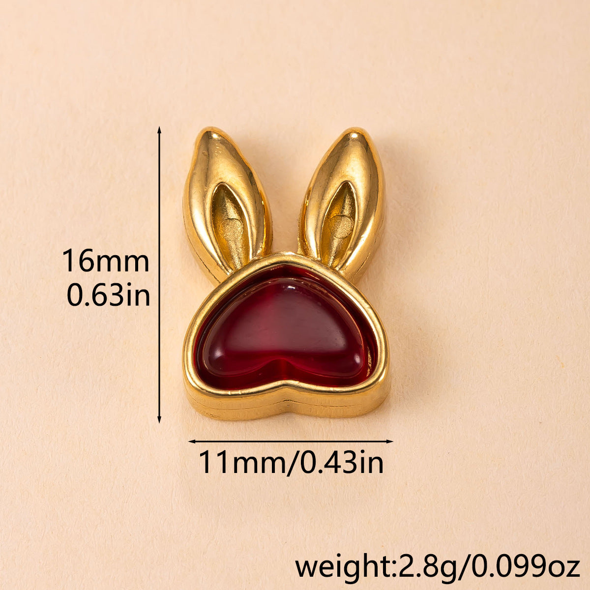Cute Rabbit Pendant For Women In 304 Stainless Steel With Blue Cat's Eye Stone Inlay