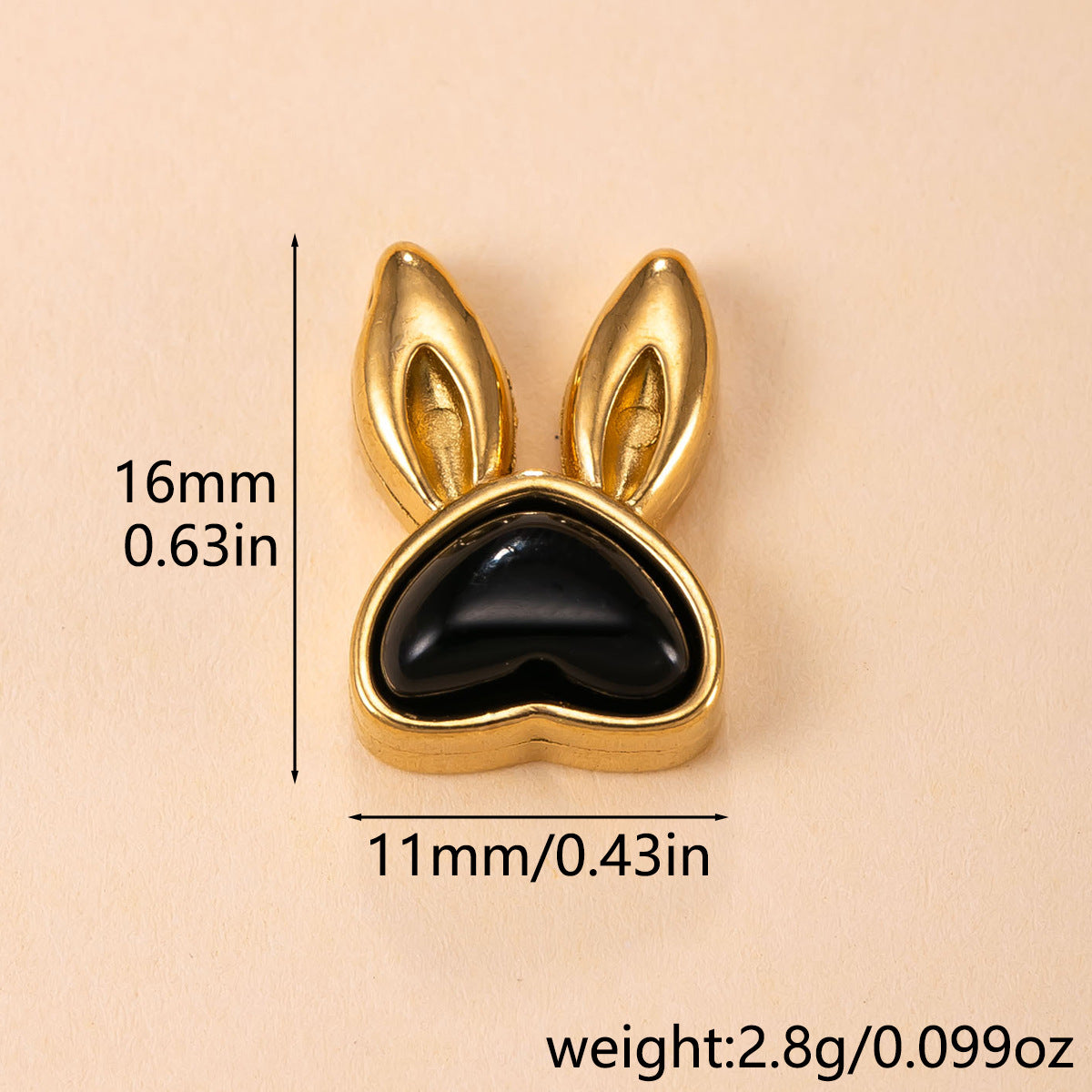 Cute Rabbit Pendant For Women In 304 Stainless Steel With Blue Cat's Eye Stone Inlay