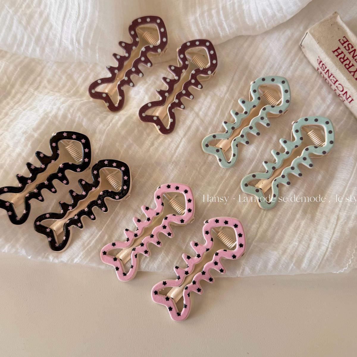 New Style Fish Bone Hairpin For Kids In Blue, Made Of Durable Alloy, Perfect For Summer Hair Accessories