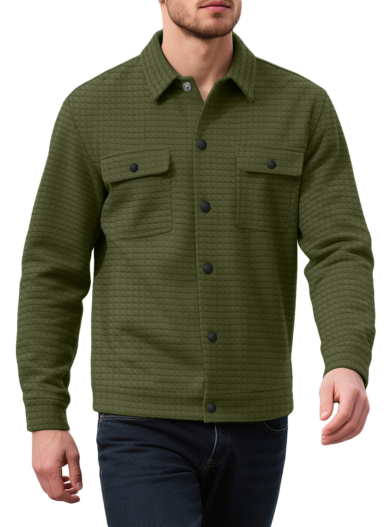 Men's Casual Solid Color Khaki Hoodie With Long Sleeve In Polyester Fabric