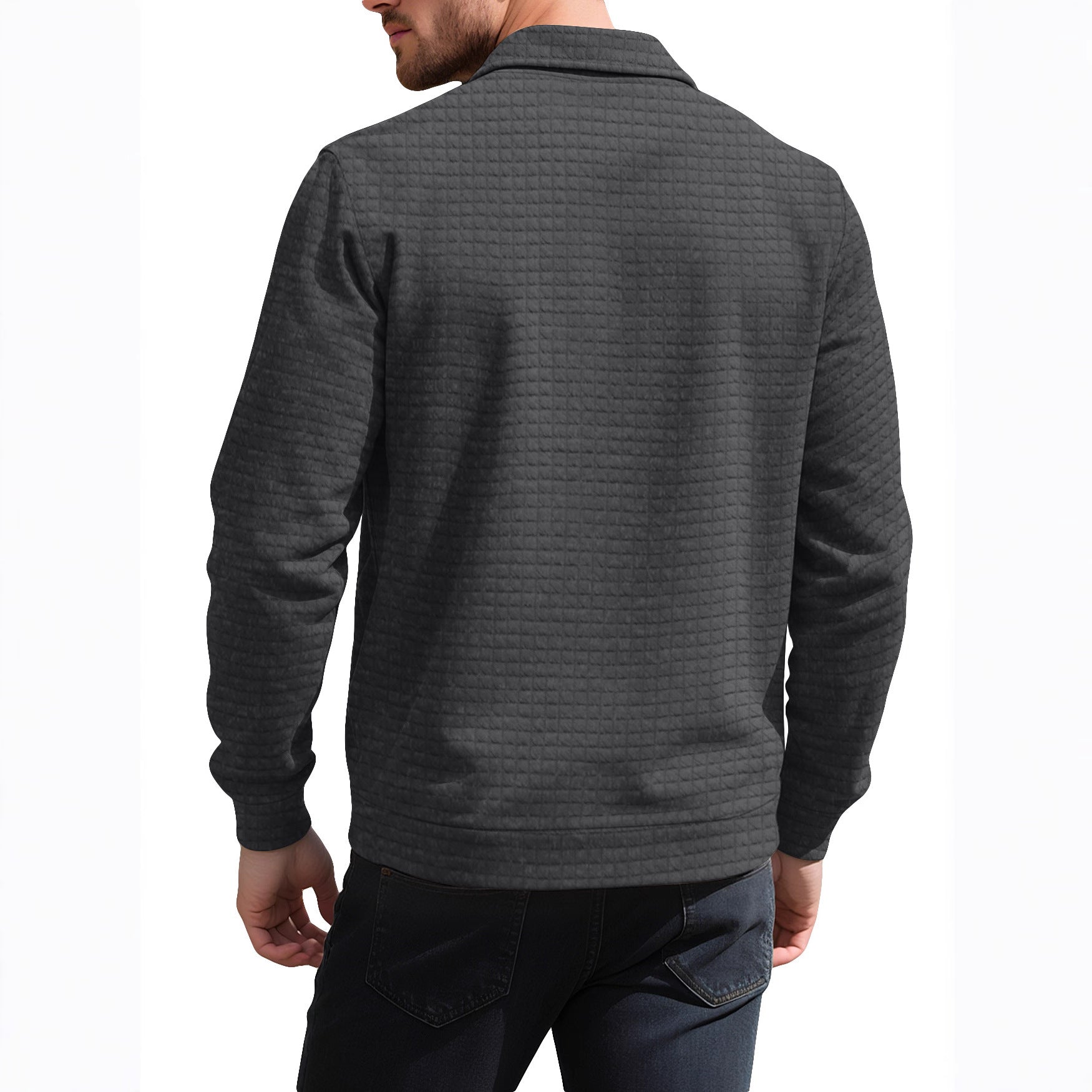 Men's Casual Solid Color Khaki Hoodie With Long Sleeve In Polyester Fabric