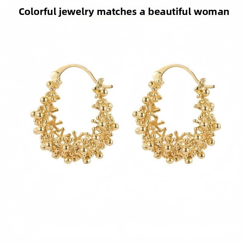 Cute Heart Shape Clip Earrings For Women In Gold Alloy With Electroplated Gold Plating