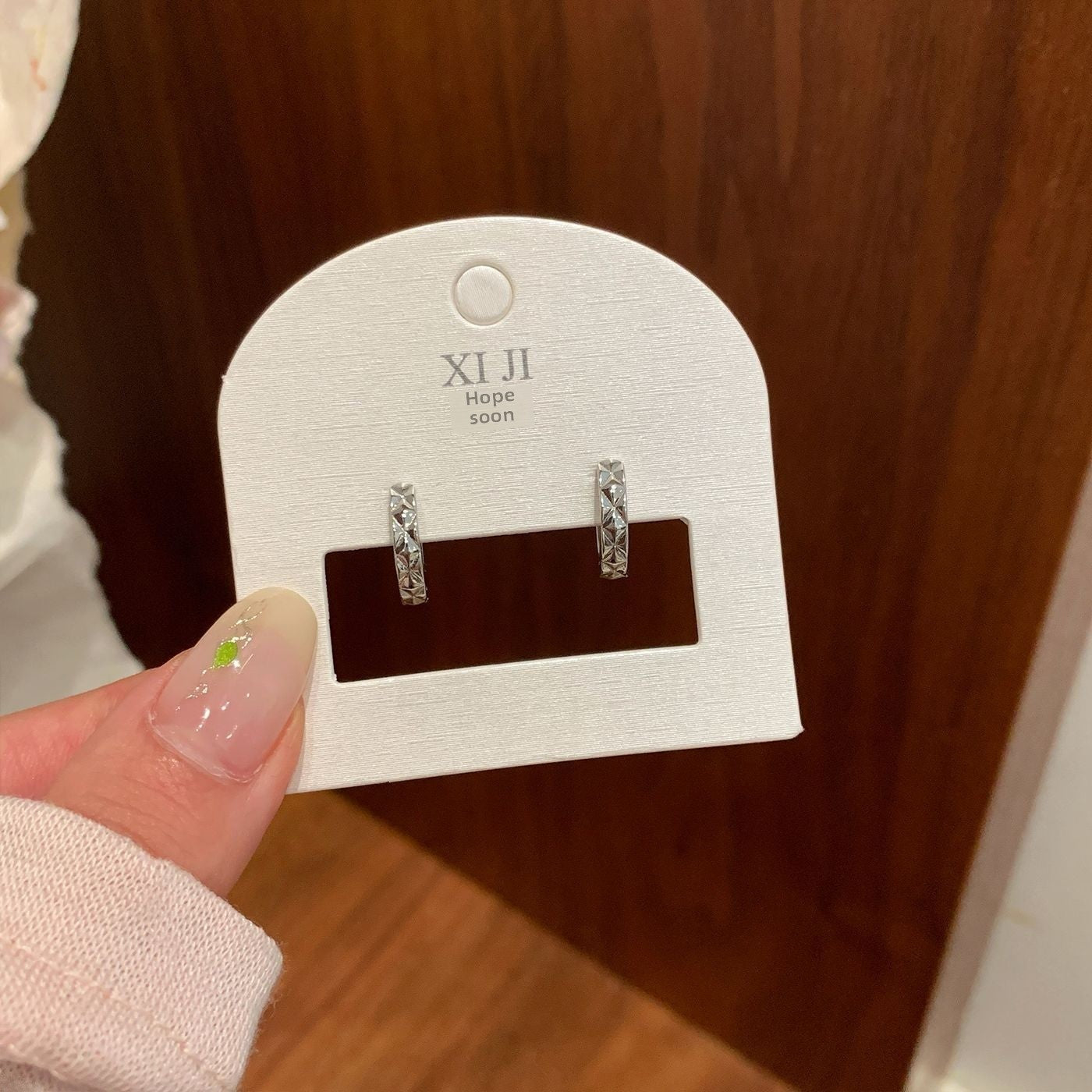 Lingge Exaggerated Clip Earrings For Women In Silver Plated Copper With Electroplated Gold Finish