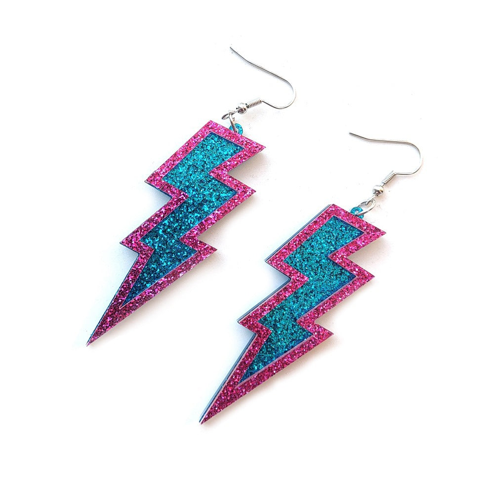 Geometric Faceted Red Acrylic Earrings With 304 Stainless Steel Posts For Women In Hip-Hop Style