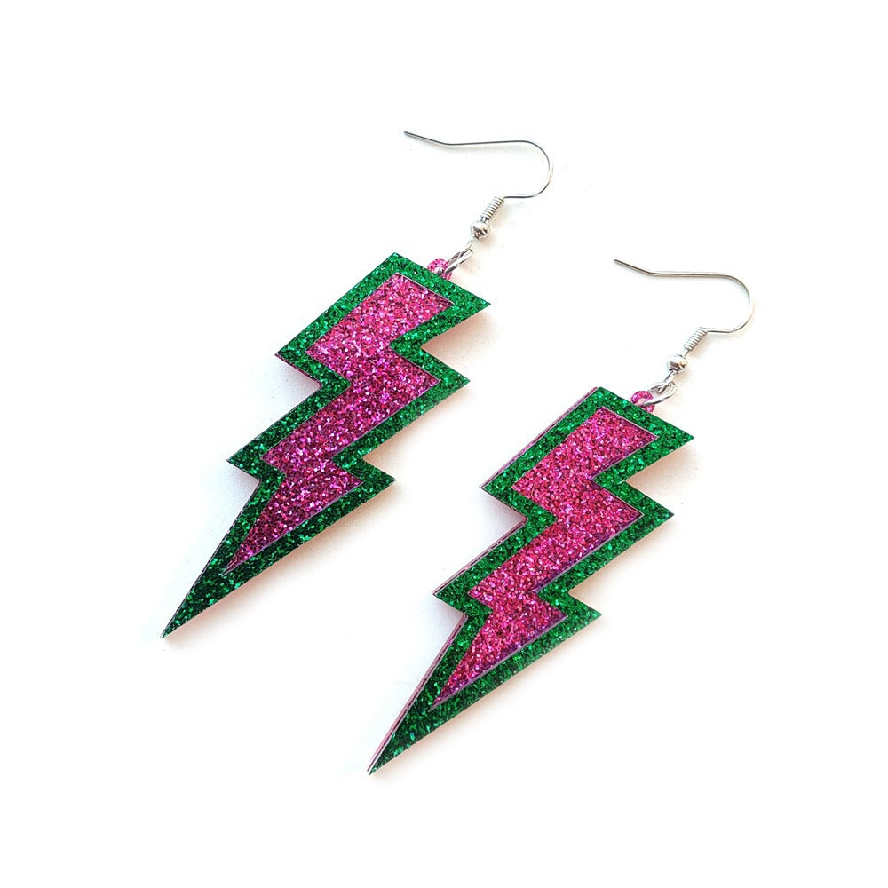 Geometric Faceted Red Acrylic Earrings With 304 Stainless Steel Posts For Women In Hip-Hop Style