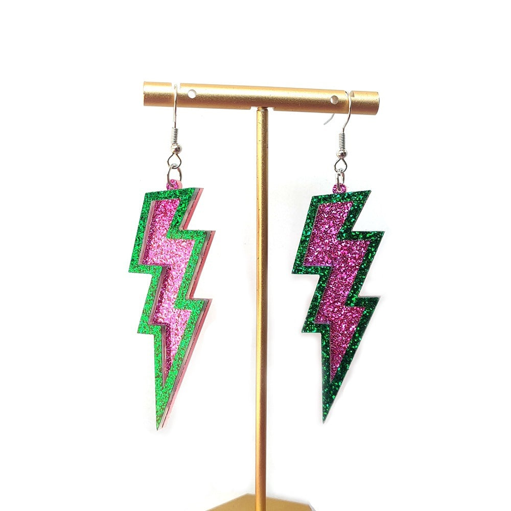 Geometric Faceted Red Acrylic Earrings With 304 Stainless Steel Posts For Women In Hip-Hop Style