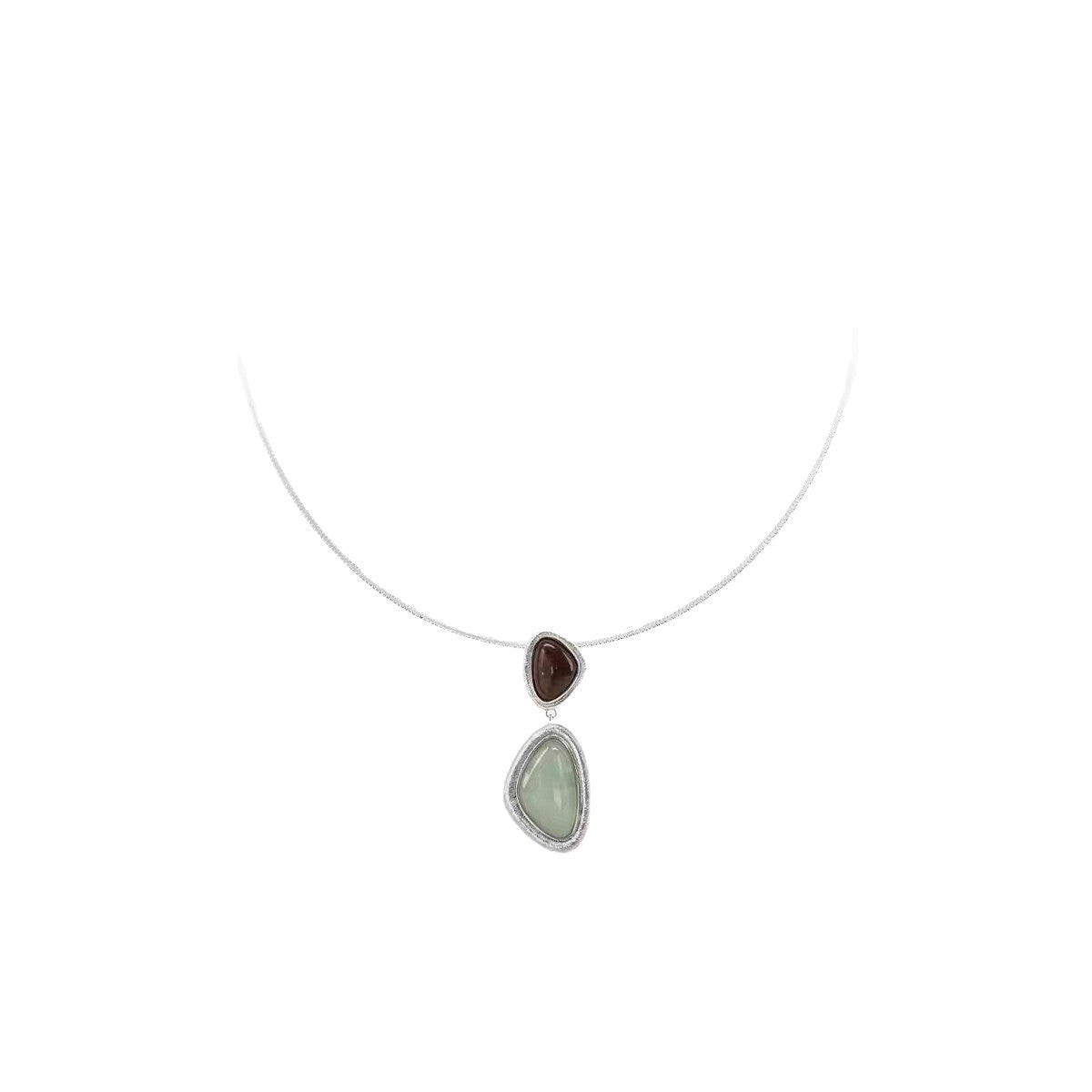 Gold Stone Necklace For Women Featuring Copper Chain And Pendant With Electroplated Finish