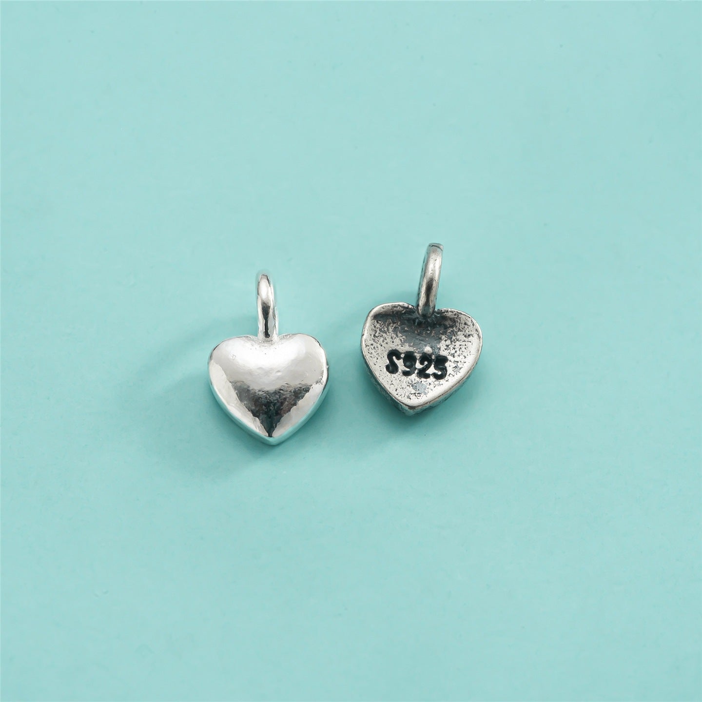 Heart Shape Pendant In 925 Sterling Silver With Knitting Craft, Simple Style Jewelry Accessory In Silver