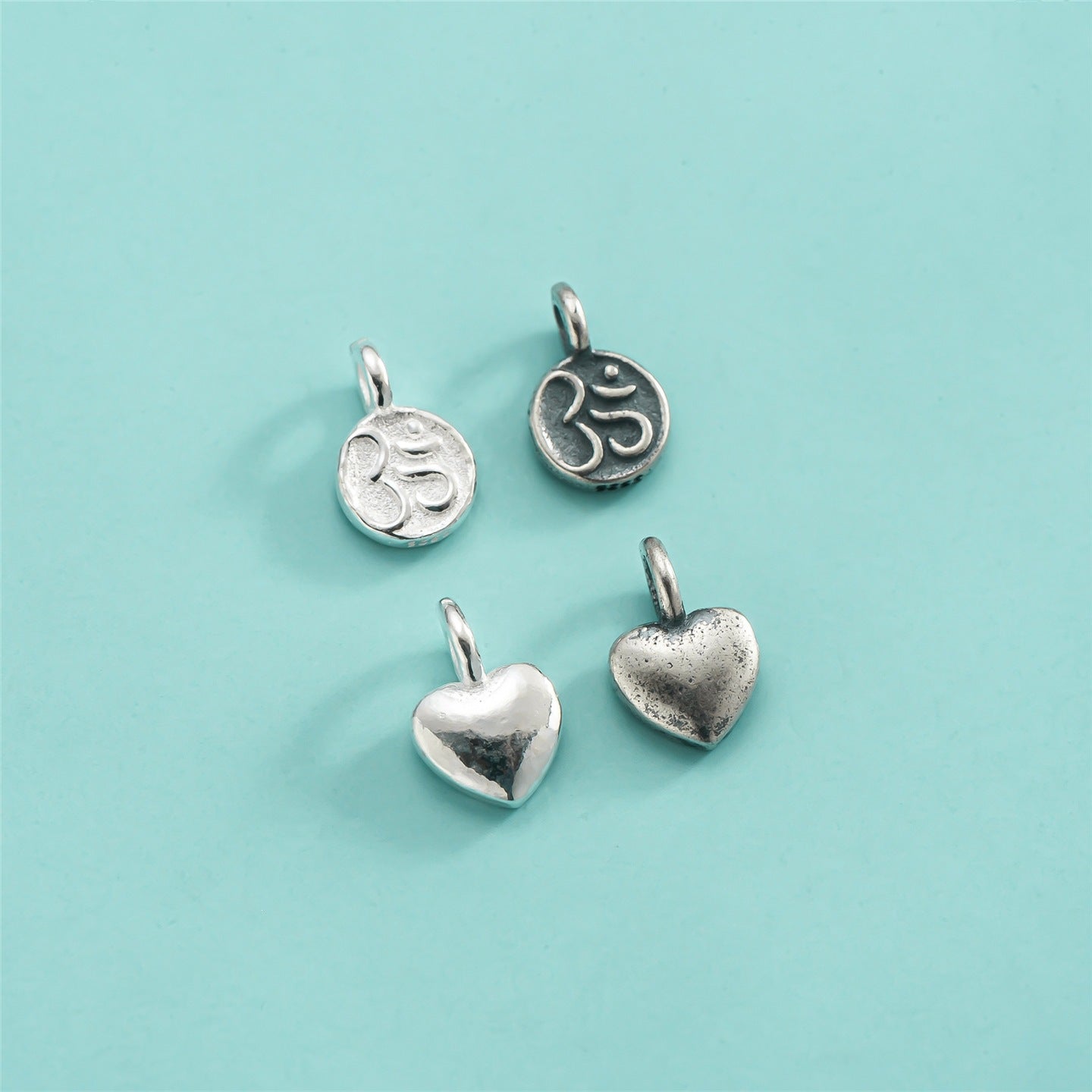 Heart Shape Pendant In 925 Sterling Silver With Knitting Craft, Simple Style Jewelry Accessory In Silver