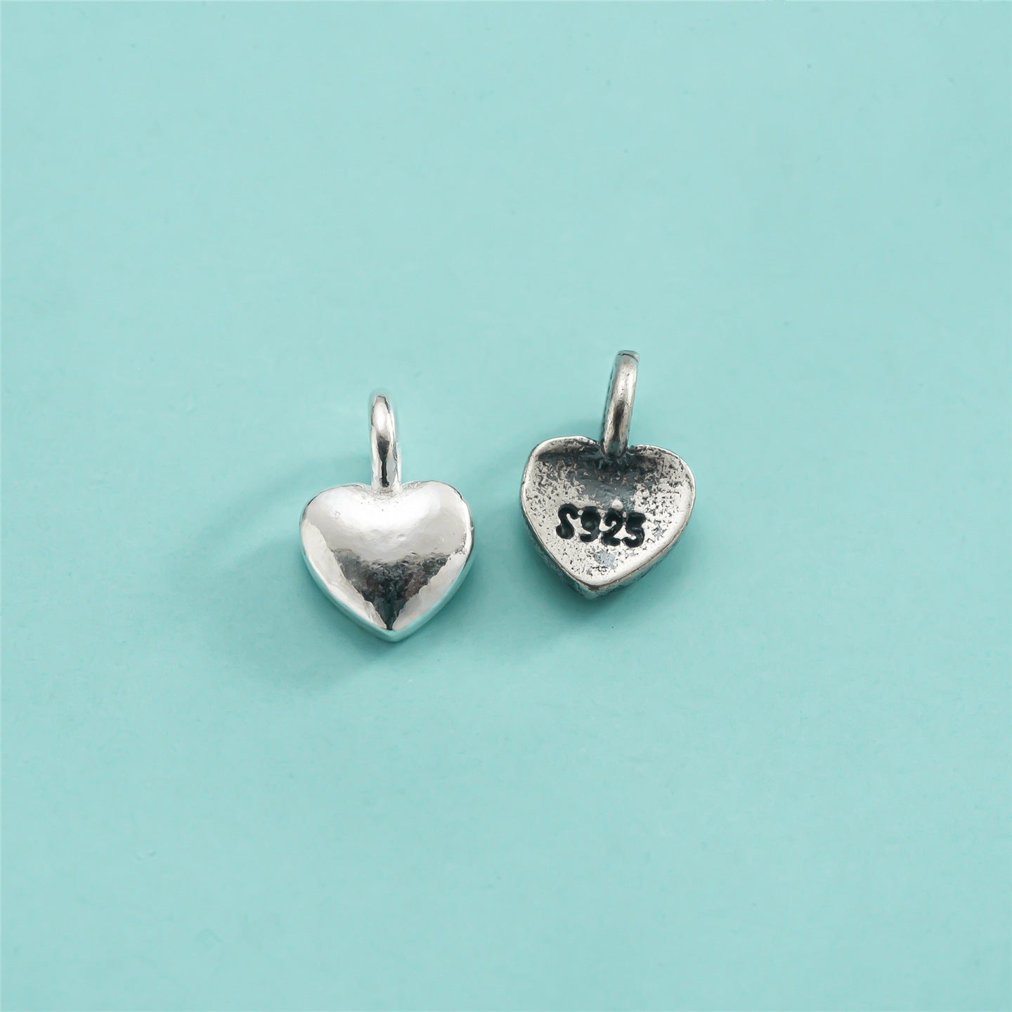 Heart Shape Pendant In 925 Sterling Silver With Knitting Craft, Simple Style Jewelry Accessory In Silver