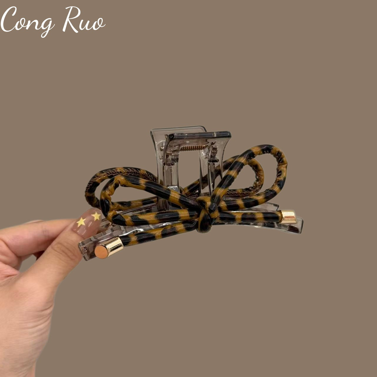 Leopard Print Hair Claws For Women In PU Leather, Stylish Hairpin Accessory For  Spring And Summer