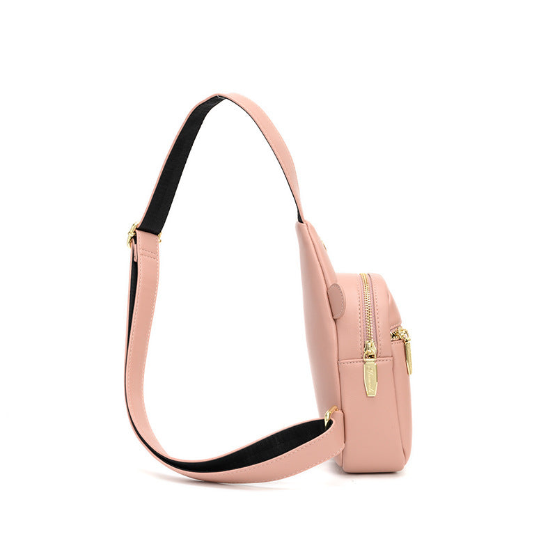 Color Block PU Leather Women Fanny Pack With Sling Strap, Stylish Waist Bag For Everyday Use