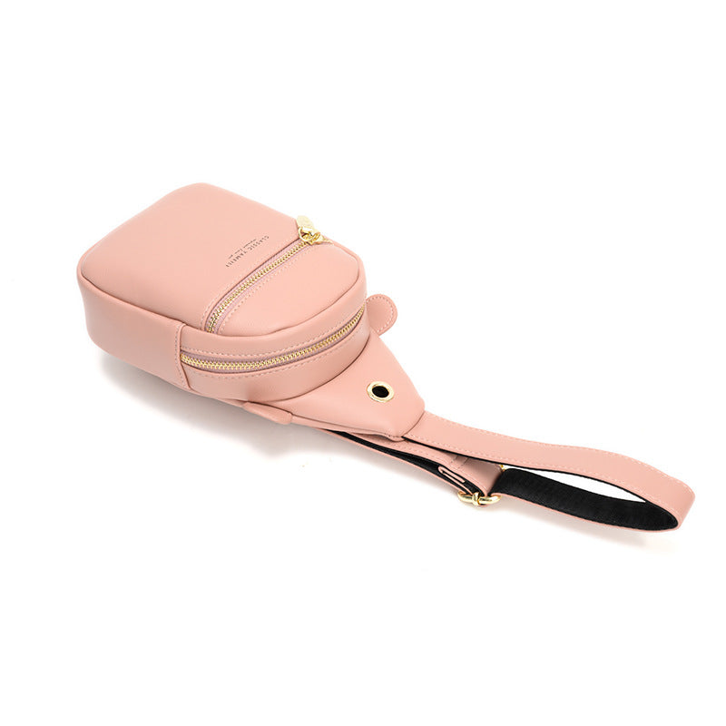 Color Block PU Leather Women Fanny Pack With Sling Strap, Stylish Waist Bag For Everyday Use