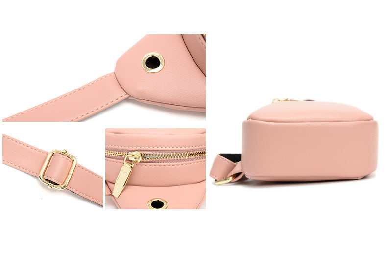 Color Block PU Leather Women Fanny Pack With Sling Strap, Stylish Waist Bag For Everyday Use