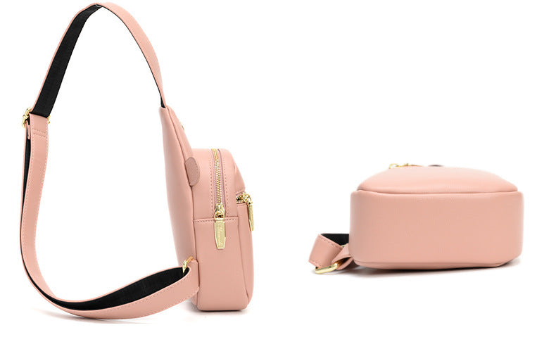 Color Block PU Leather Women Fanny Pack With Sling Strap, Stylish Waist Bag For Everyday Use