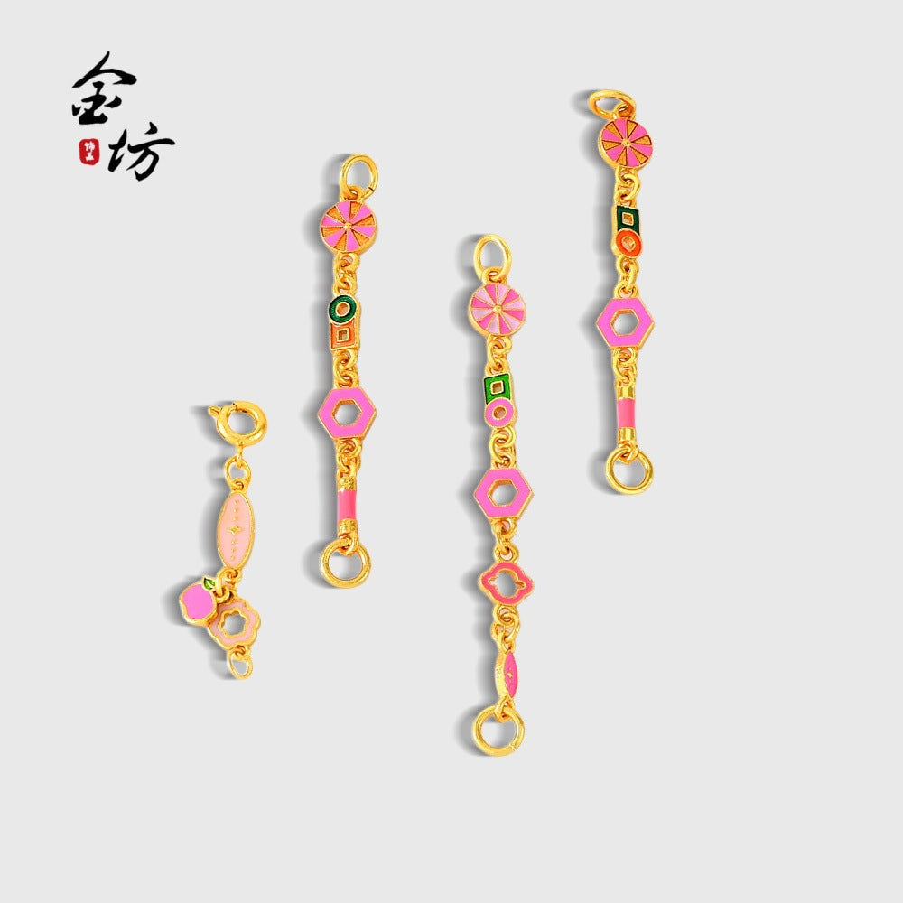 Heart Shape Copper Chain With Enamel Craft, 1 Piece, Sweet Style Available In Multicolor Jewelry Accessories