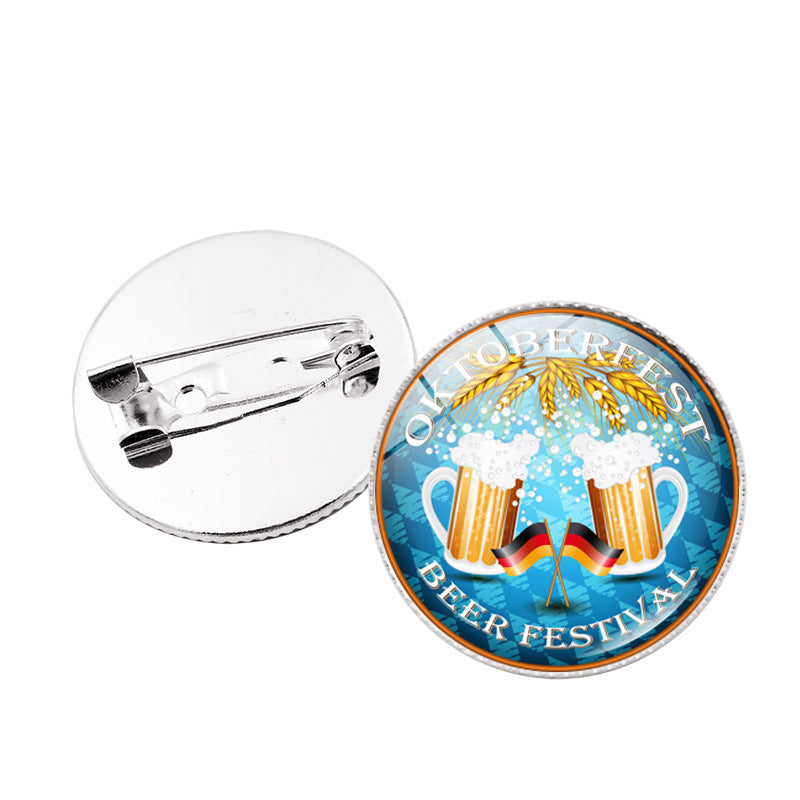 Beer Pin In Bronze Alloy Featuring Electroplated Craftsmanship, Perfect For Oktoberfest
