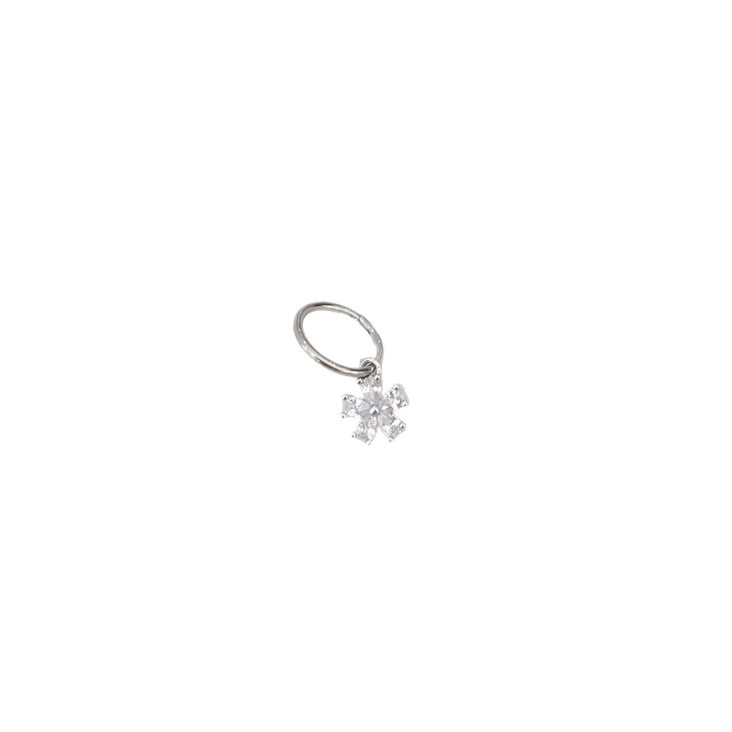Flowers Hoop Earrings In Titanium Steel With 316L Stainless Steel Posts, Simple Style, Unisex Design