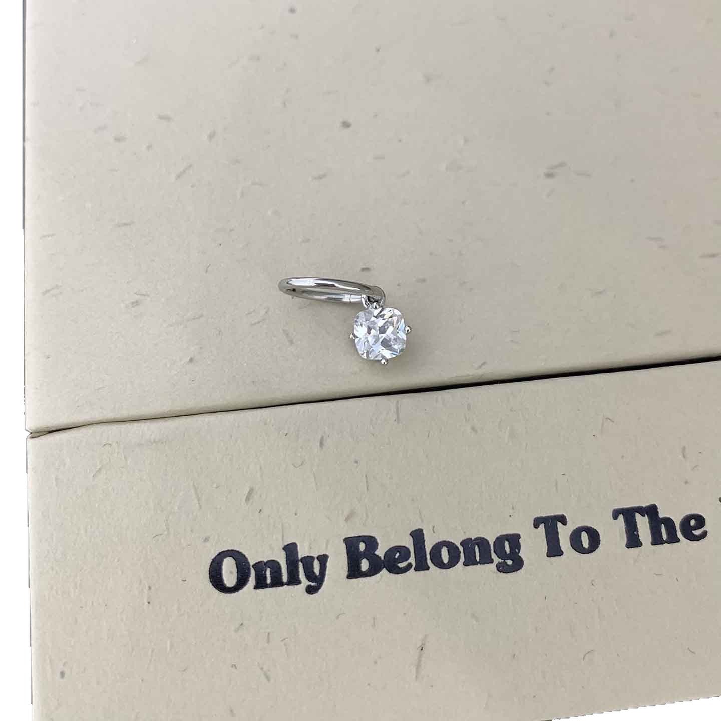 Circle Hoop Earrings With Titanium Steel Posts In Simple Style, Platinum Plated With Zircon Inlay, Unisex Design